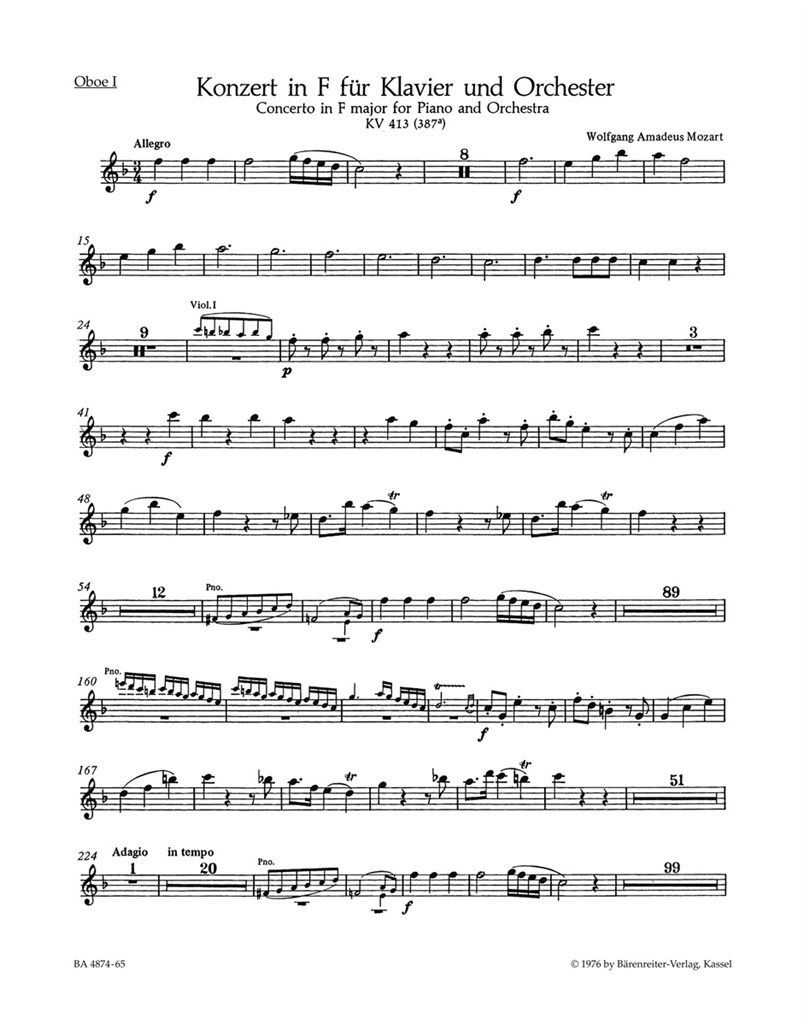 Concerto No. 11 in F major K. 413